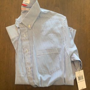 Izod kids blue striped button down shirt